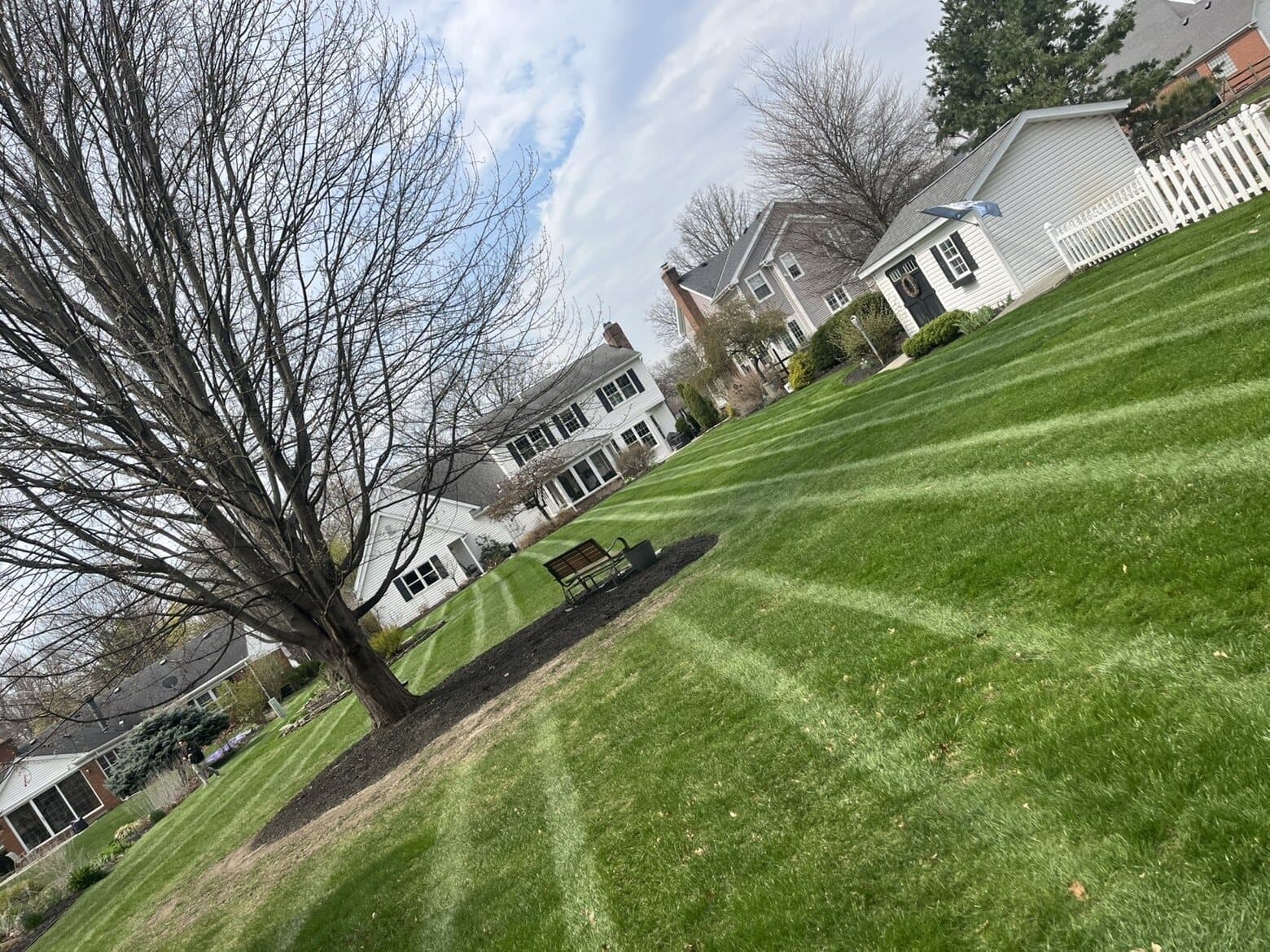 Finished residential lawn after detailed Clean Edge property service